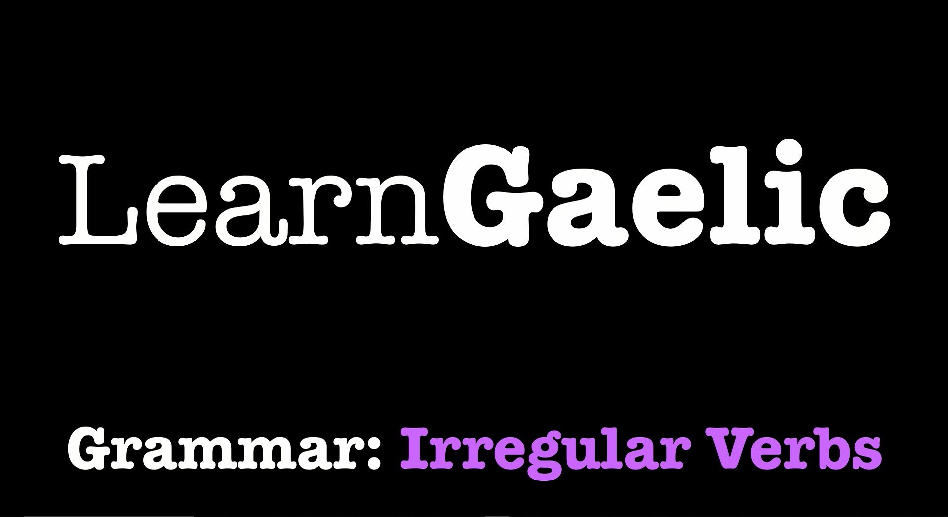 irregular verbs