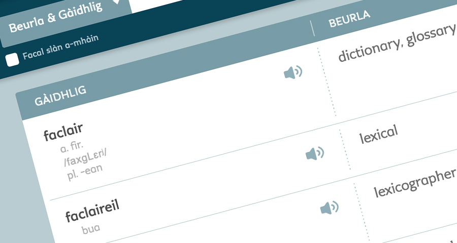 Learn Gaelic dictionary screenshot